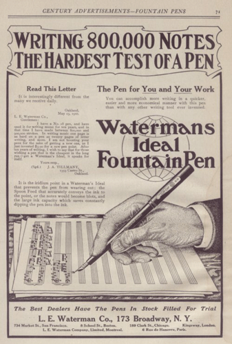 Waterman Musical Theme Advert 1902 - WAT302